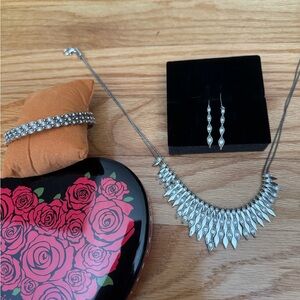 Brighton Silver Necklace with Cascading Teardrop Design